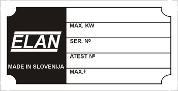 Tabliczka znamionowa Elan