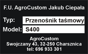 Tabliczka znamionowa F.U. AgroCustom