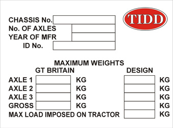 Tabliczka znamionowa do maszyn TIDD